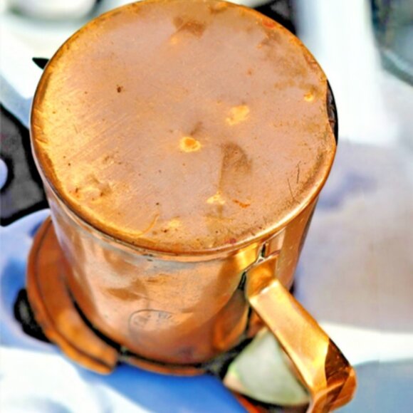 Antique Vintage New York Stamp Handcrafted Copper Pitcher 2.75"x2.25" - Picture 11 of 12